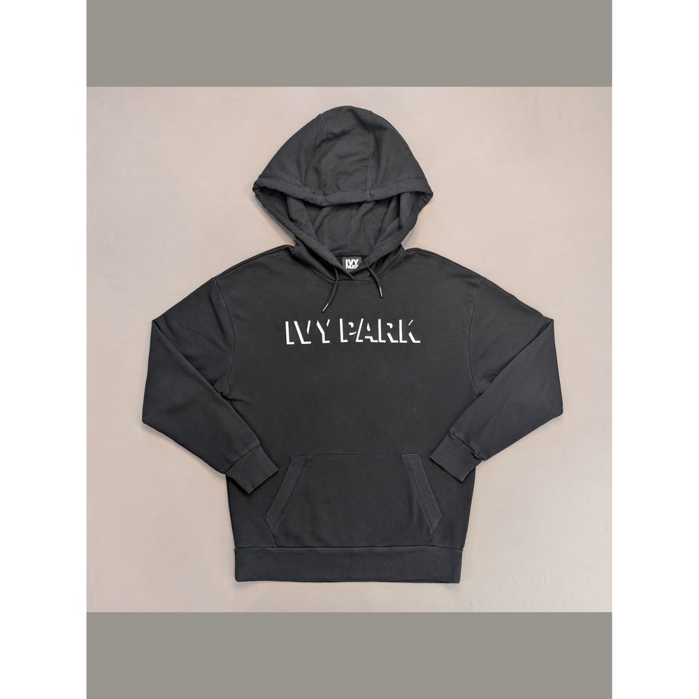 Ivy Park Hoodie Mens XS Black Logo Pullover Unisex Fits Small